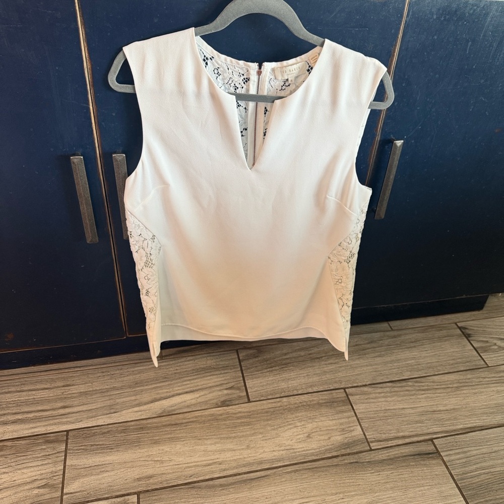 Ted Baker Cream Sasica lace insert top